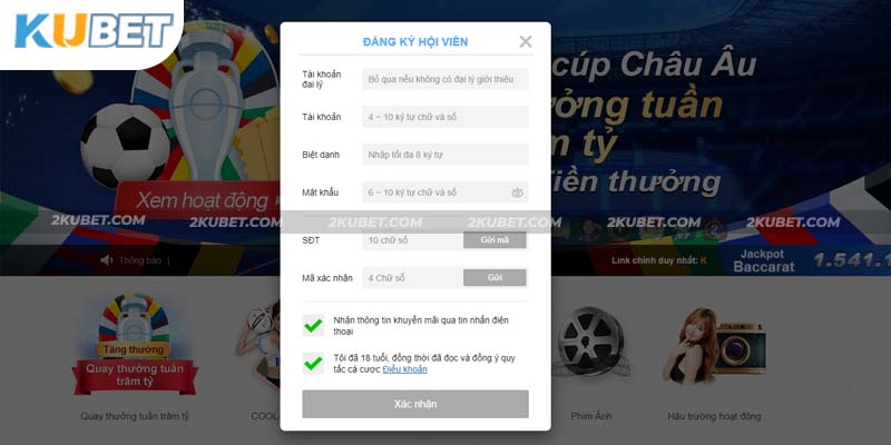 Mở tài khoản để tham gia chơi cùng kubet