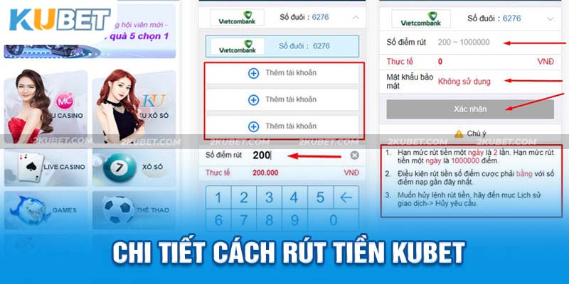 Những cách rút tiền Kubet phổ biến nhất hiện nay 